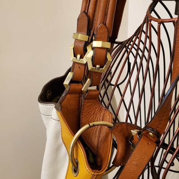 orYany Tri-Color Leather Satchel Handbag - Picture 5 of 14